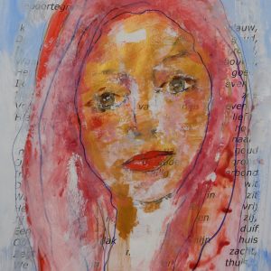 Schilderij 'Blauw Ik Hou Van Jou' Lucy Nouwens