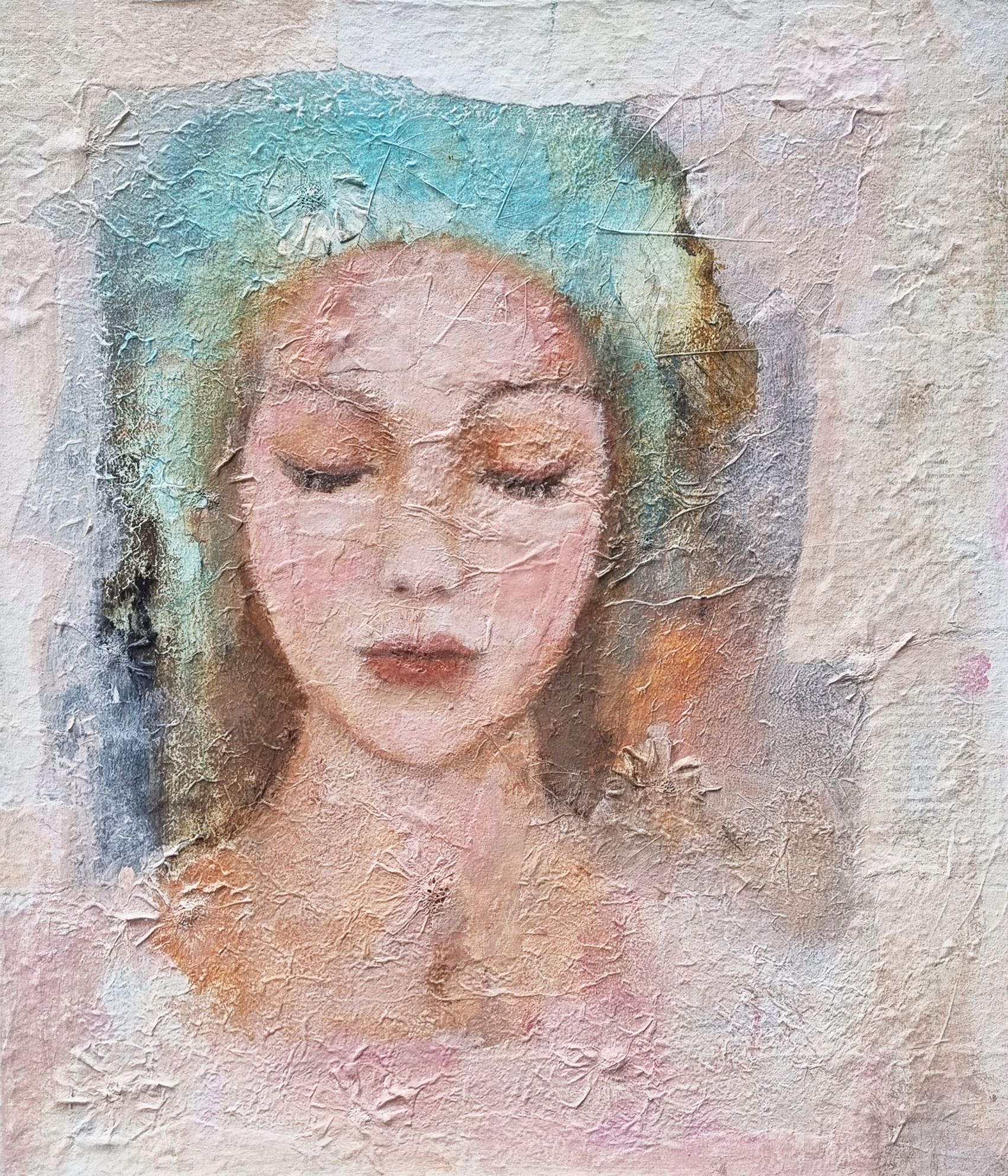 Schilderij 'Ontvouwen' Lucy Nouwens