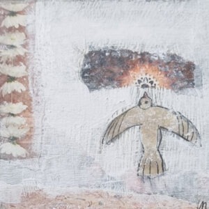 Collage-schilderijtje 'Bevlogen I' Lucy Nouwens