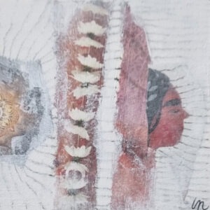 Collage-schilderijtje 'Bevlogen VI' Lucy Nouwens